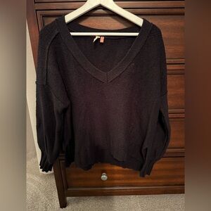 Anthro Pilcro Black V-Neck Sweater for Women